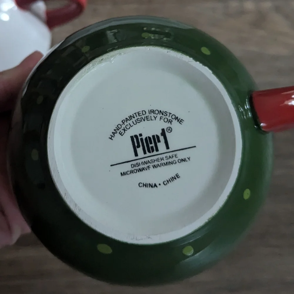 New Pier 1 Christmas Tea Pot and Matching Mug Set